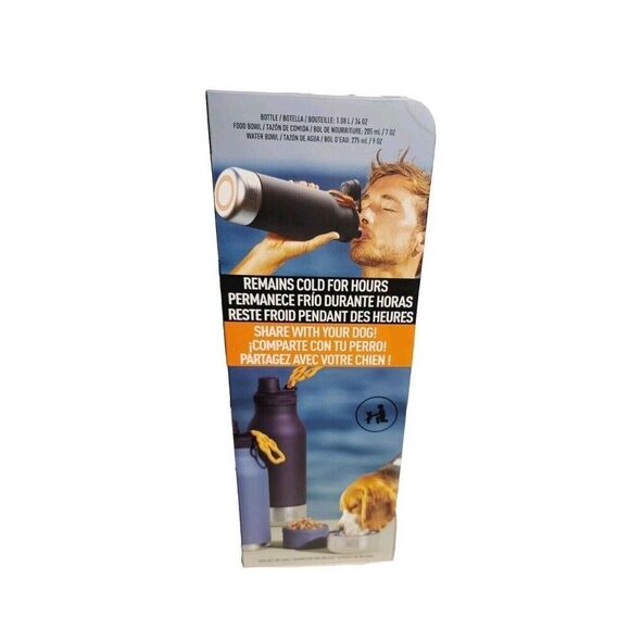 2-pack ASOBU Buddy 34oz Insulated Bottle Tumbler + Food + Water Bowl Leak Proof - Picture 5 of 13